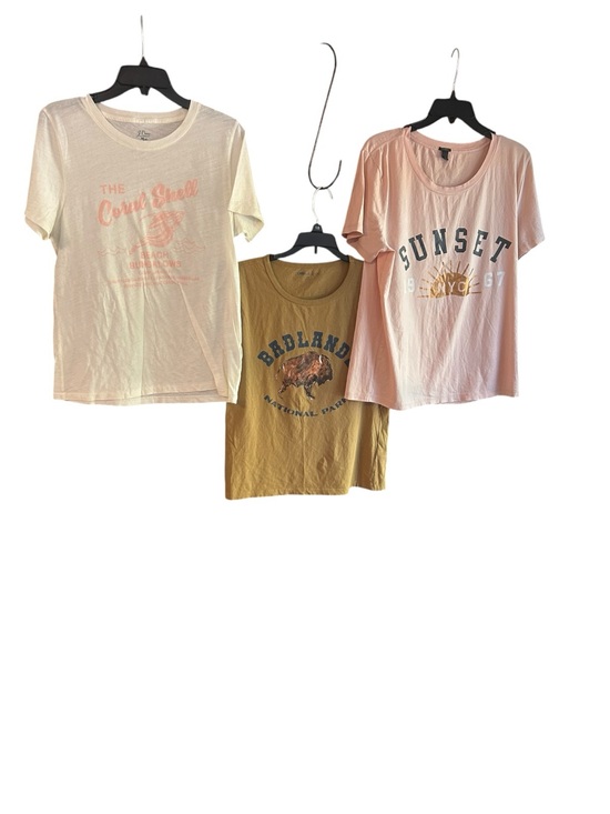 J. Crew Tops - J. Crew cotton graphic tee bundle two size M, one size L (3 total)